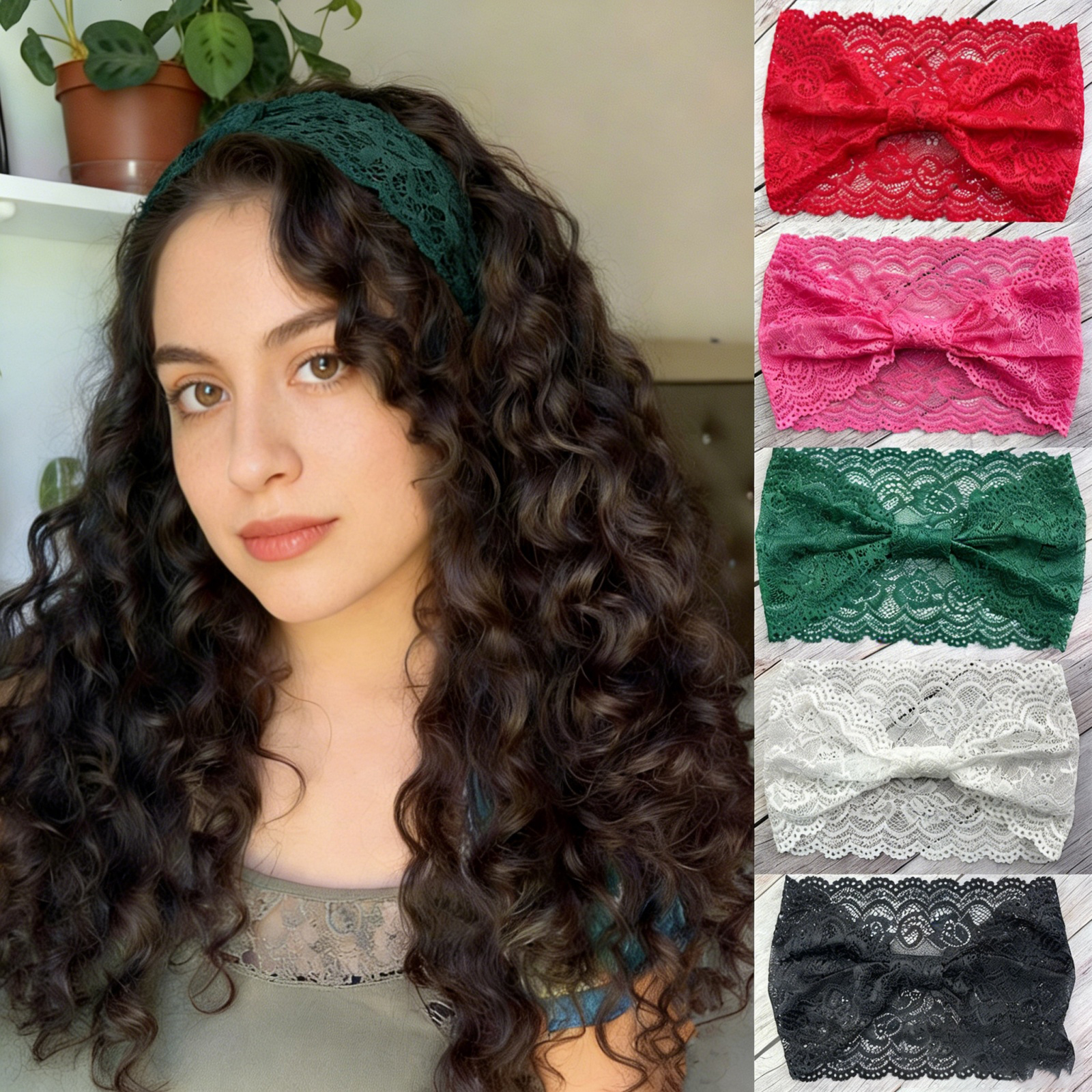 Stretch Strap Yoga - 1PC Lace Bow Headbands For Women