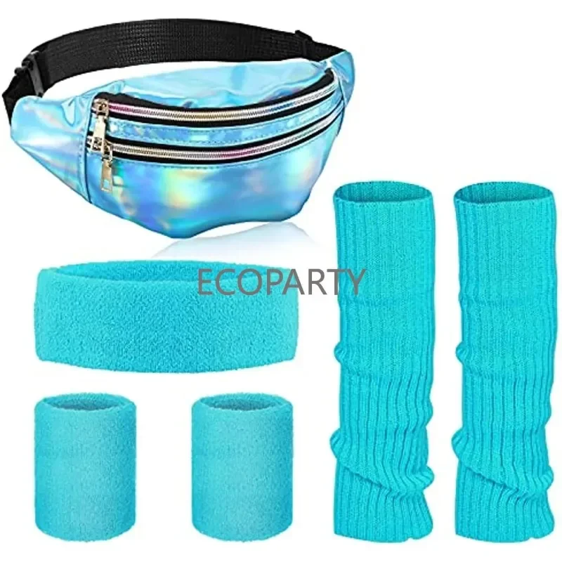 Yoga Fitness Zumba - 6pc 80s Women Neon Leg Warmers