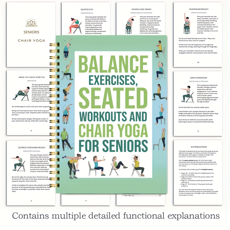 Chair Yoga Exercise Notebook F - Yoga Fitness Journal reseña y precio