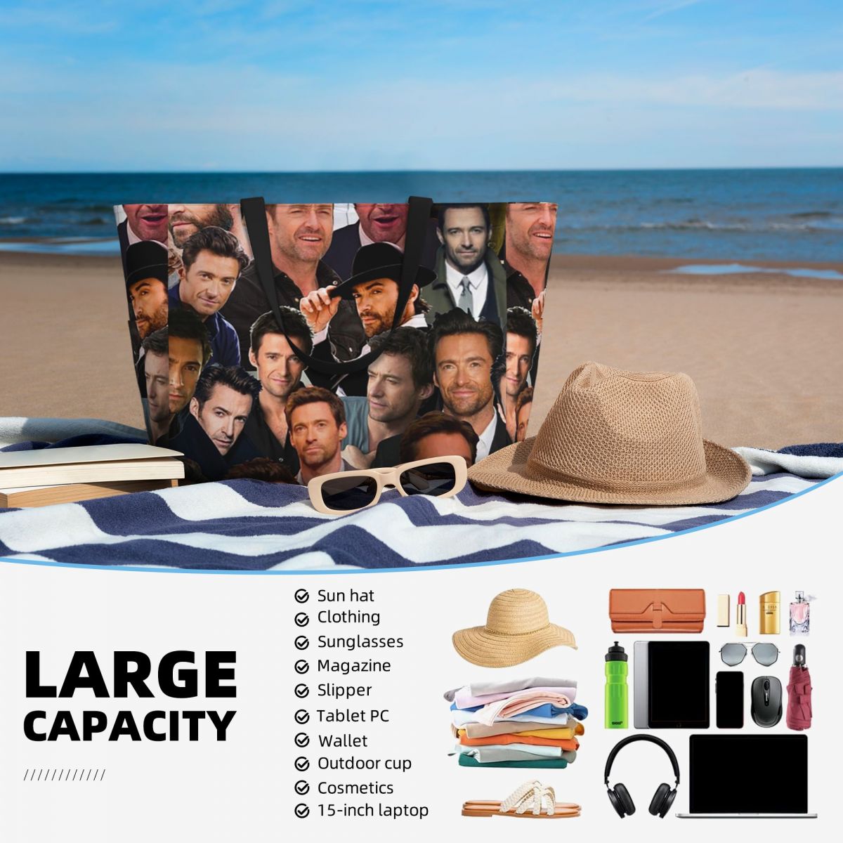 Hugh Jackman Photo Collage Bea - Yoga Fitness Gym Photos reseña y precio