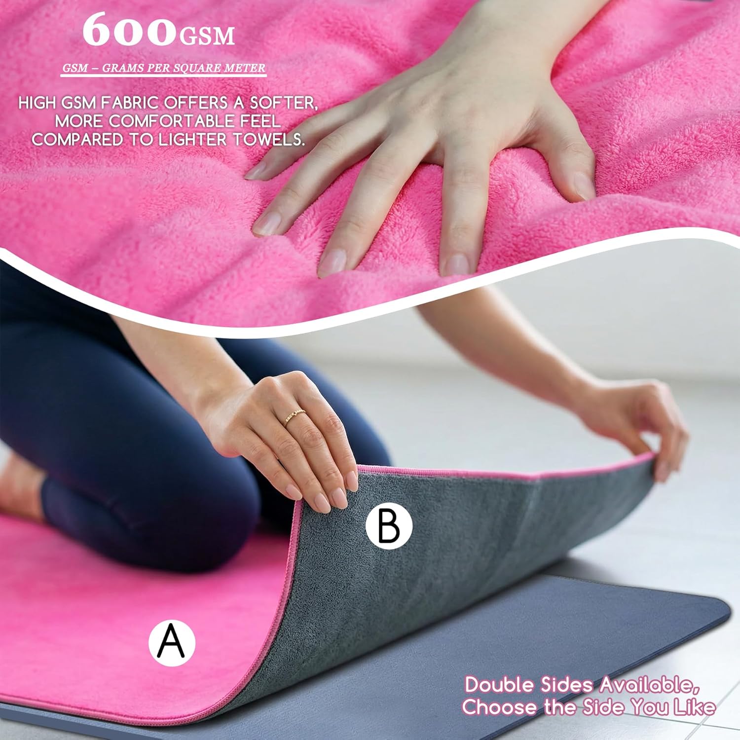 Yoga Mat Towel, Extra Thick 60 - Fitness Yoga Pilates reseña y precio