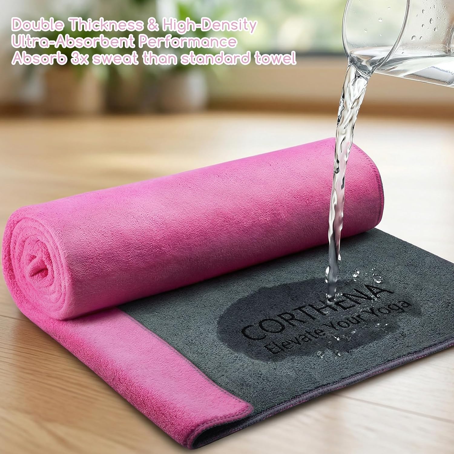 Yoga Mat Towel, Extra Thick 60 - Fitness Yoga Pilates reseña y precio