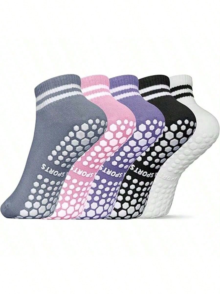 5 Pairs Women Double Stripe No - Fitness Yoga Pilates reseña y precio
