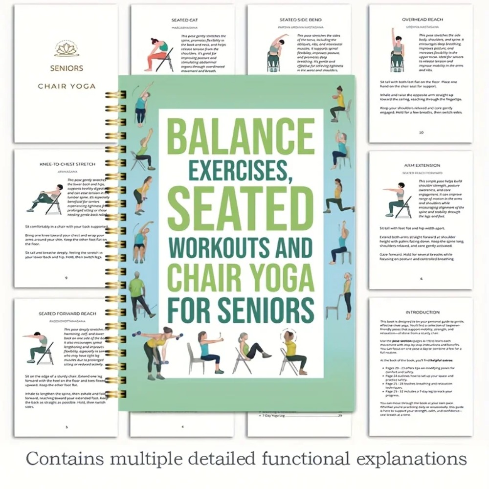 Chair Yoga Exercise Notebook F - Yoga Fitness Journal reseña y precio