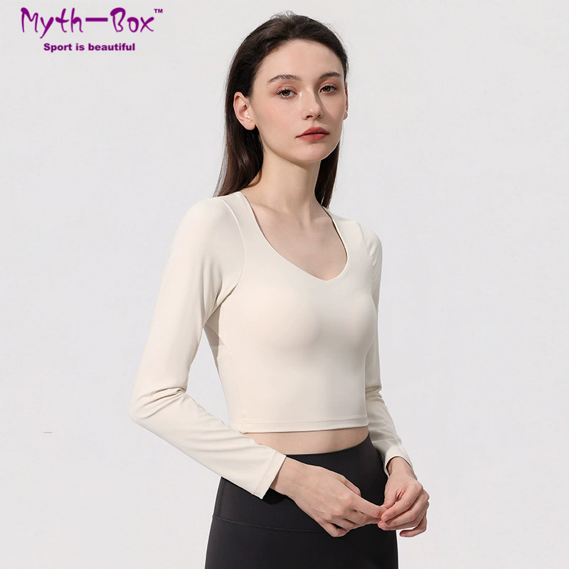 Women Yoga Shirts With Pad Lon - Yoga Fitness Qc reseña y precio