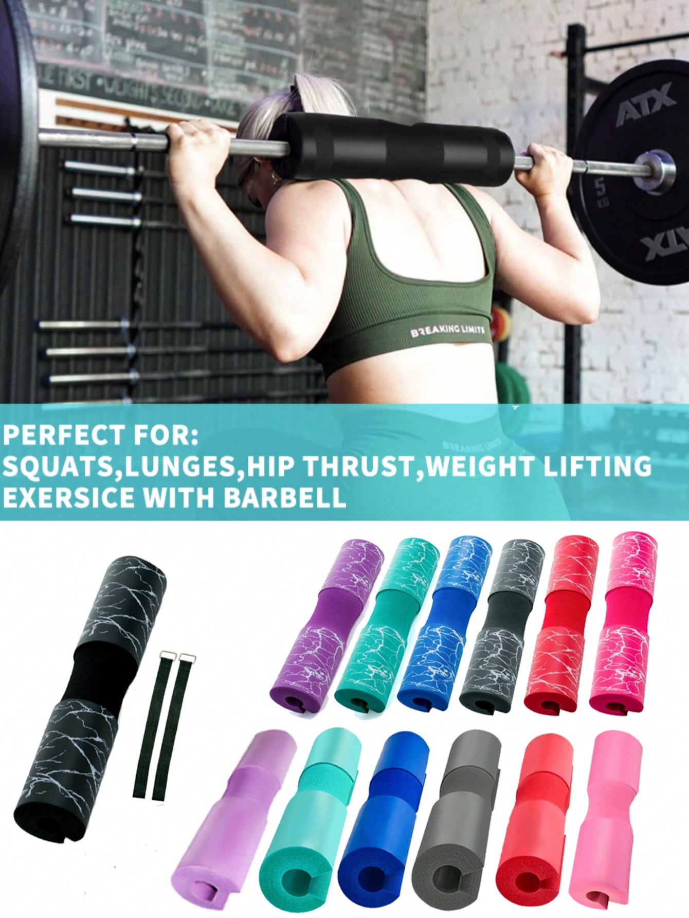 Foam Sponge Barbell Squat Pad  - Hip Thrust Pad reseña y precio