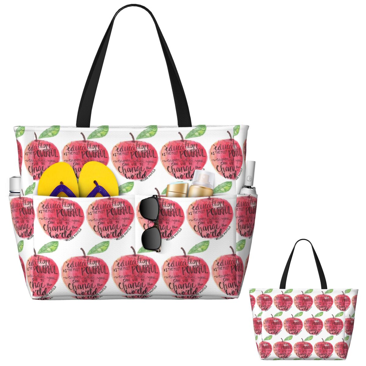 Teacher Quote Beach Tote Bag S - Yoga Fitness Teacher reseña y precio
