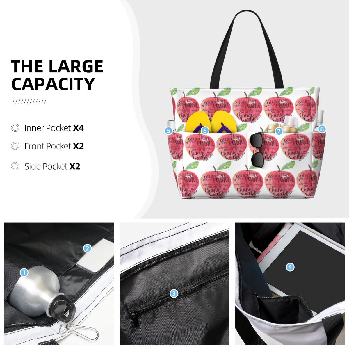 Teacher Quote Beach Tote Bag S - Yoga Fitness Teacher reseña y precio