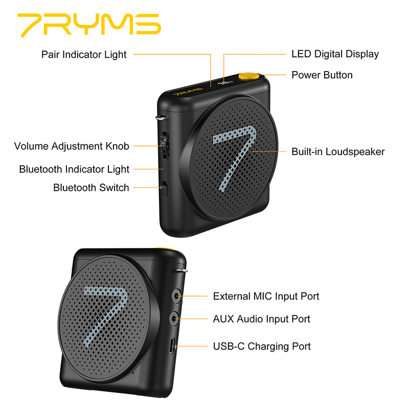 7RYMS WA1 Portable Voice Ampli - Yoga Fitness Teacher reseña y precio