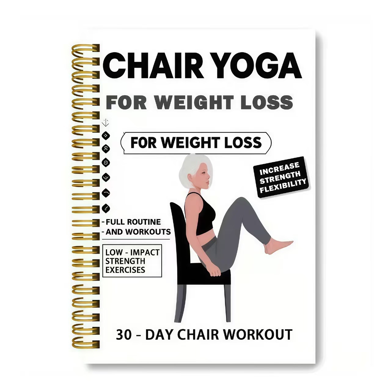 Chair Yoga Exercise Notebook F - Yoga Fitness Journal reseña y precio